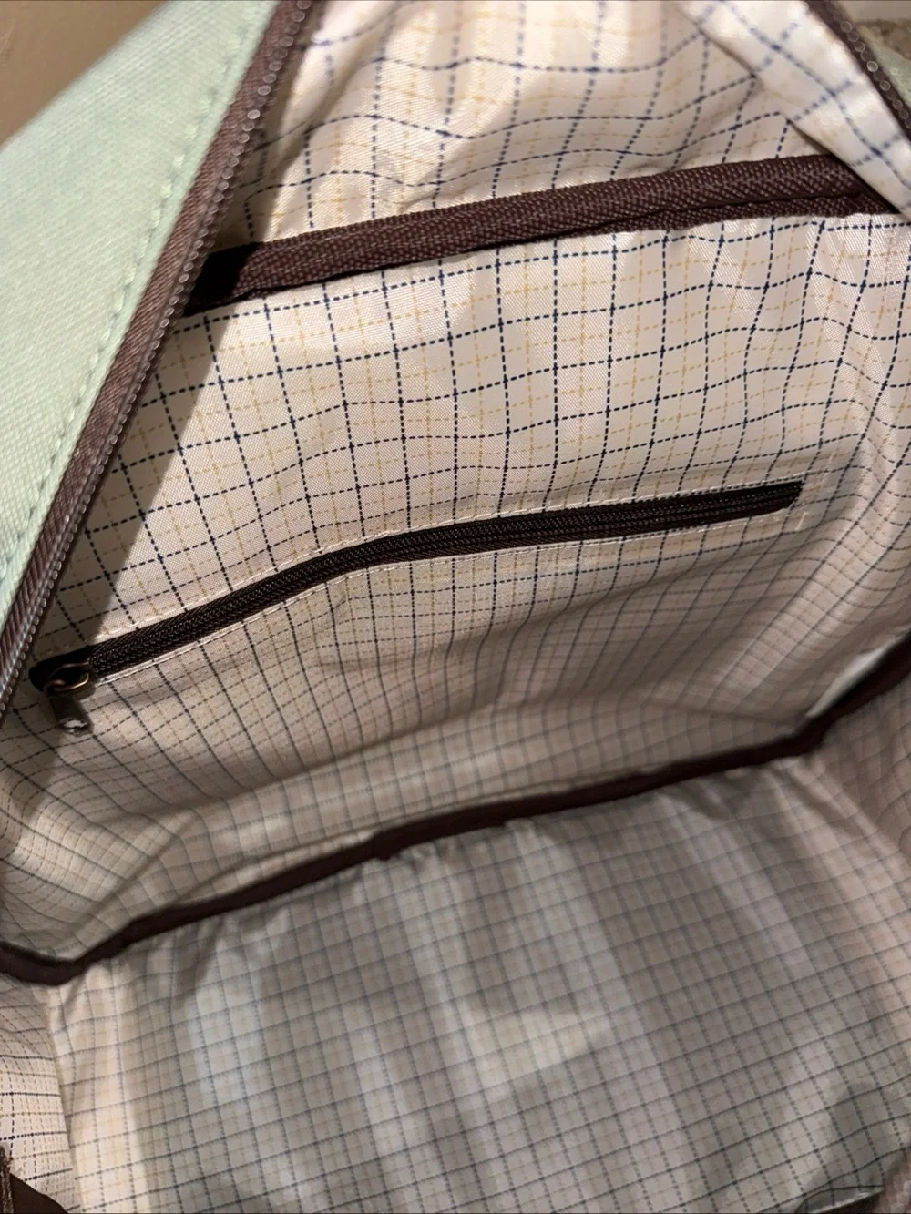 Pendleton Sage Canvas Duffel with Brown Leather Trim and Southwestern Stripes